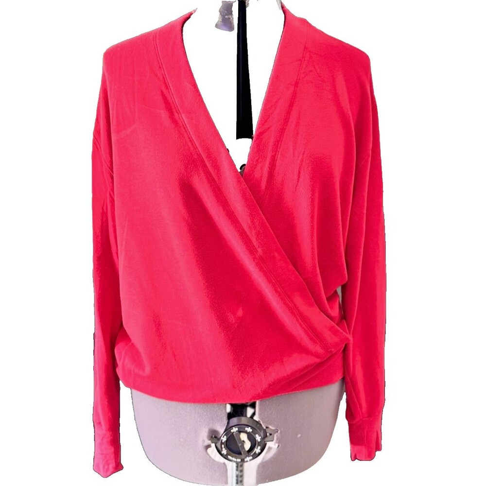 Athleta Red V-Neck Sweater - Picture 2 of 9